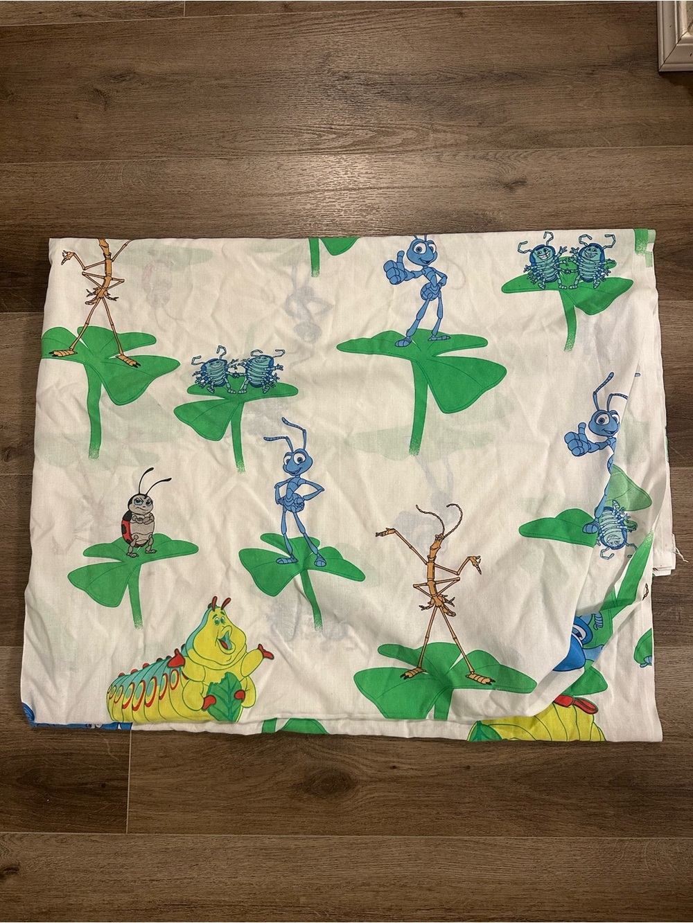 Children's Bugs life Animated Insect Print Bedding - Green & White
